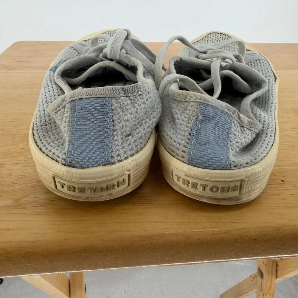Tretorn Mesh Sneakers Women 7.5 Light Blue Lace Up Low Top Casual Coastal Pastel